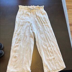 Casual Cream Wide-Leg Pants